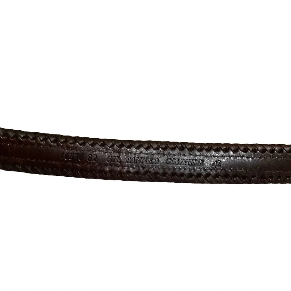 Braided Cowhide Leather Belt Sz 42 Brown Supple Shooting Western